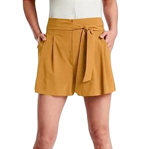 Athleta Skyline Paperbag Shorts Tuscan Gold Orange Women’s Size 4 High Rise - Picture 7 of 10