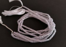 WHITE CUBIC ZIRCON RONDELLE FACETED 3MM LOOSE GEMSTONE BEADS 12"INCH 1 STRAND