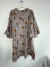 Vestido recto túnica manga campana estamp…