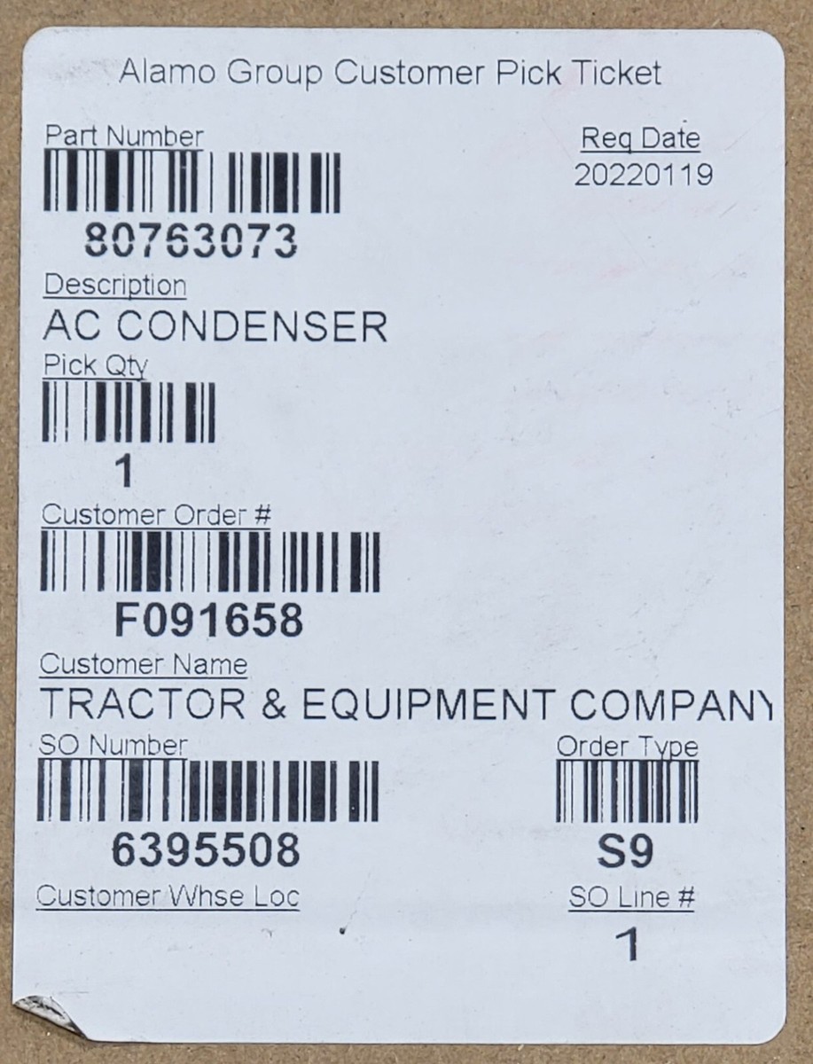 NEW Tractor & Equipment 80763073 AC Condenser | eBay