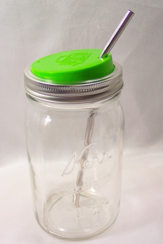 ECOJARZ Straw Hole LIDS & Gaskets for Mason Jars, Silicone & Stainless Steel - Picture 7 of 20