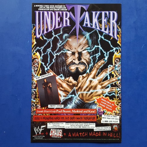 1999 Chaos Comics Undertaker Preview Book #1 Robert E Brown Variant 1st Print NM - Imagen 4 de 9