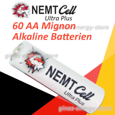 60 Alkaline Batterien AA Mignon NEMT Cell MN1500 LR6 AM3