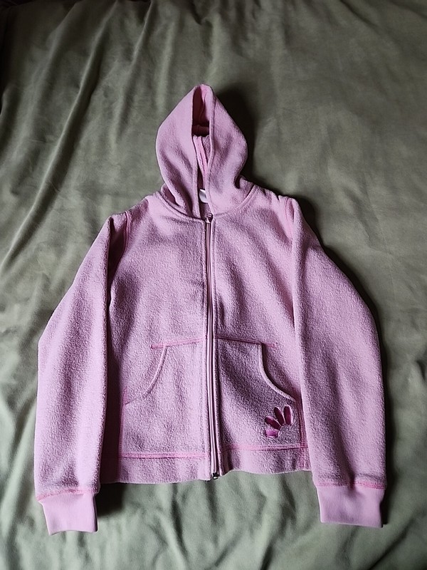 Russell Athletics Fleece Full Zip Hoodie Light Pink Girls Size L