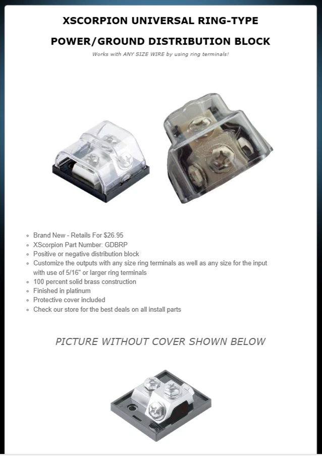 Power Ground Distribution Block Car Amp Install - WORKS WITH ALL WIRE GAUGES!! - Image 2 of 2