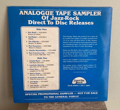 ANALOGUE TAPE SAMPLER JAZZ ROCK DIRECT TO DISC RELEASES CRYSTAL CLEAR AUDIOPHILE - Picture 2 of 4