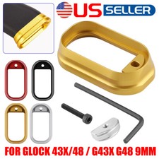 Flared Aluminum Magwell for Glock 43X / 48 / G43X G48 9mm Black Silver Red Gold 