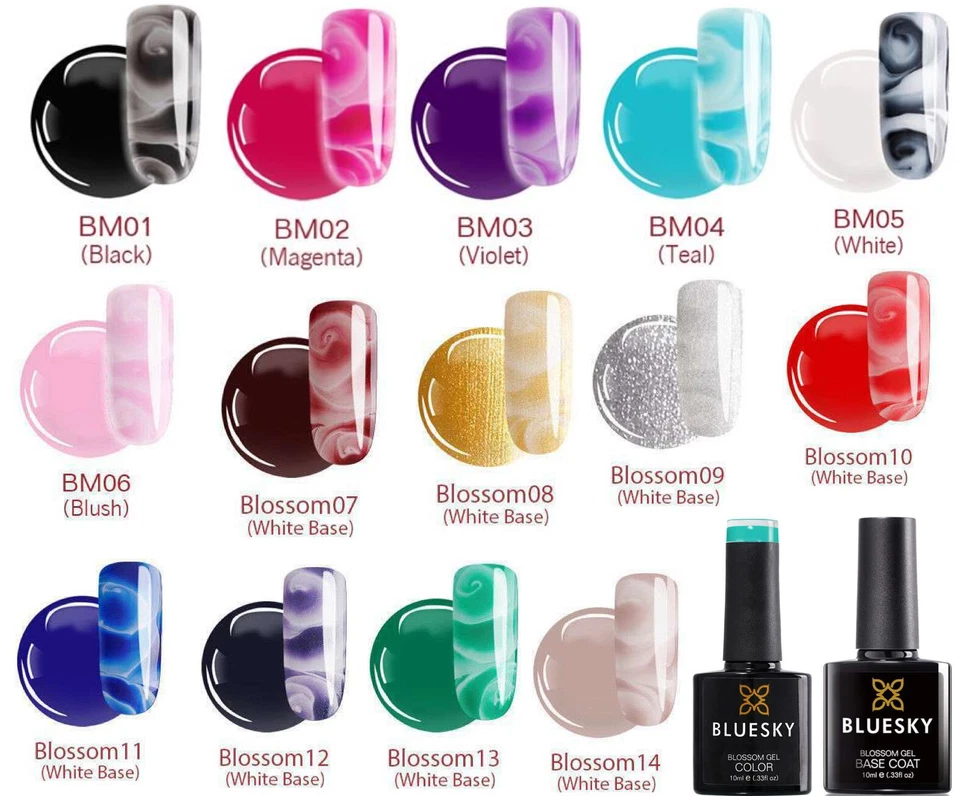 BLUESKY GEL NAIL POLISH BLOSSOM GEL SHARM EFFECT BM RANGE UV LED SOAK OFF