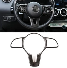 Real Carbon Fiber Steering Wheel Panel Trim Cover Fits 20-23 H247 GLA200 GLA250