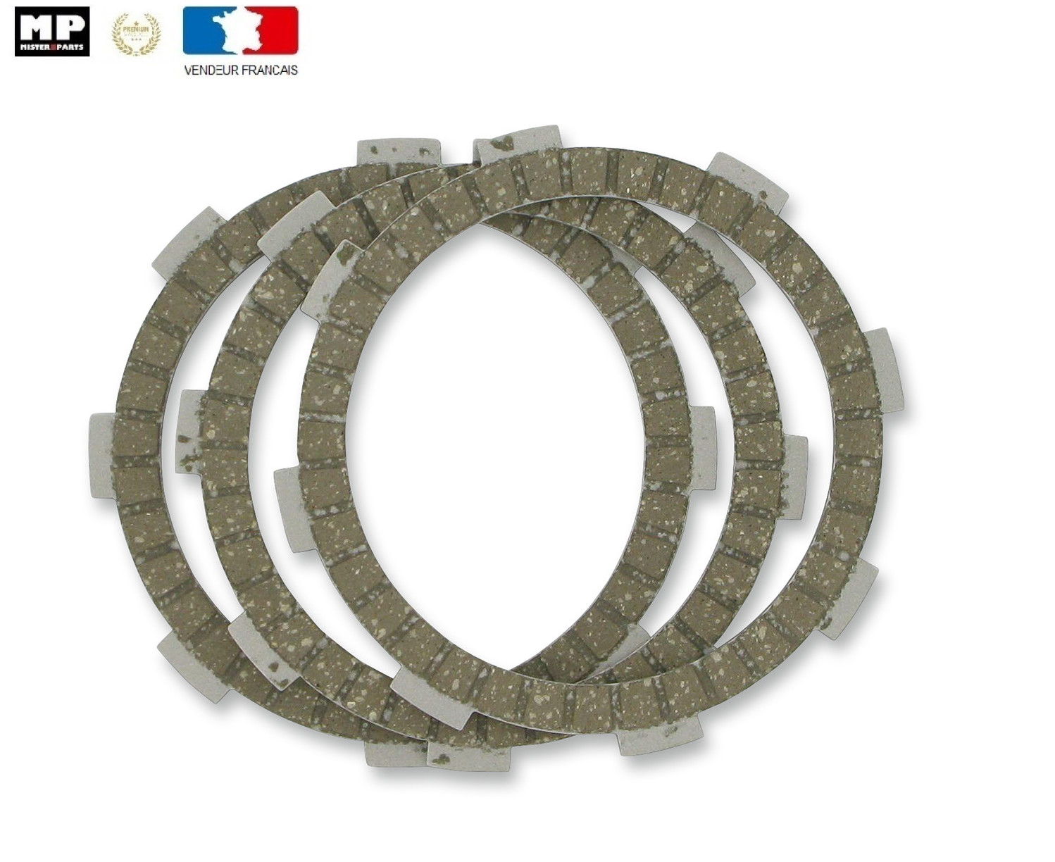 Kit 3 disques garnis d'embrayage pour moto Honda XR 80 de 1979 à 2003