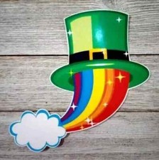 cloud-rainbow-wall-safe-sticker-hat-st-patricks-5-inch-1pc-new