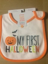 Carter’s Just One You Baby  “My First Halloween” teething Bib New NWT pumpkin