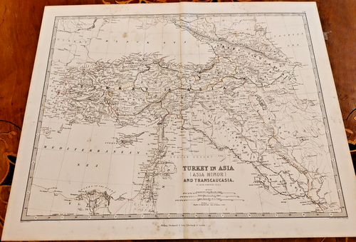 1861 Hand Coloured Map Blackwood Turkey Asia Minor Transcaucasia Russia Cyprus - 第 1/1 張圖片