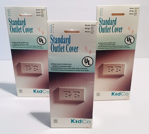 Lot Of 3 KidCo Model S210 Standard Outlet Cover White Brand New - 第 1/5 張圖片