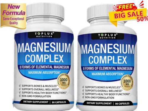Toplux Magnesium Complex 1000mg, 8 Elemental Magnesium, Gluten Free- Non-GMO N - Picture 12 of 17