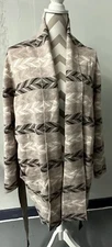 NWT Adrienne Vittadini Women’s Open Front Long Belted Cardigan with Pockets XL