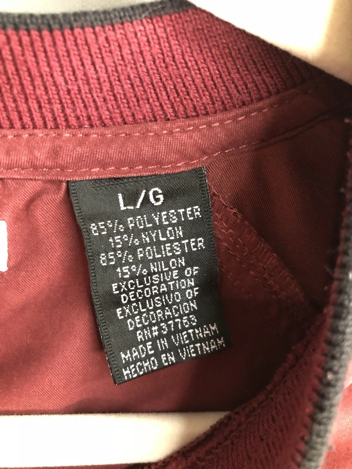 Grand Slam Golf Mens Pullover sz L Burgundy Convertible Sleeves Wind Breaker  - Image 3 of 4