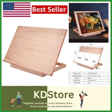 Adjustable Artist Drafting Table Easel - Large Beech Wood Sketching Board, Mu...