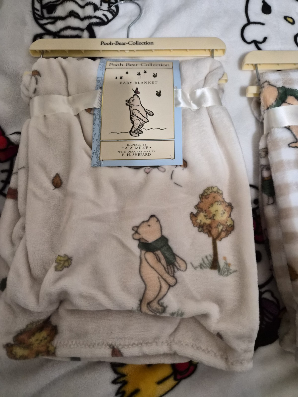 2 Winnie The Pooh Fall Baby Blanket Bundle - New