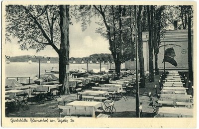 AK BERLIN TEGEL - SAATWINKEL Gaststätte Blumeshof am Tegeler See 1955