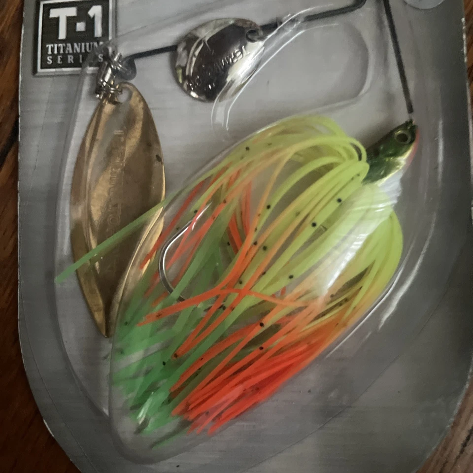 DISCONTINUED TERMINATOR T-1 TITANIUM 1/4 OZ SPINNERBAIT Hot Tip Chartreuse New - Image 2 of 4