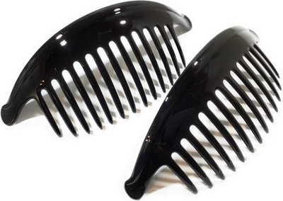 2 x Steckkamm puristisch schwarz 17 cm - made in France - Einsteckkamm GROSS