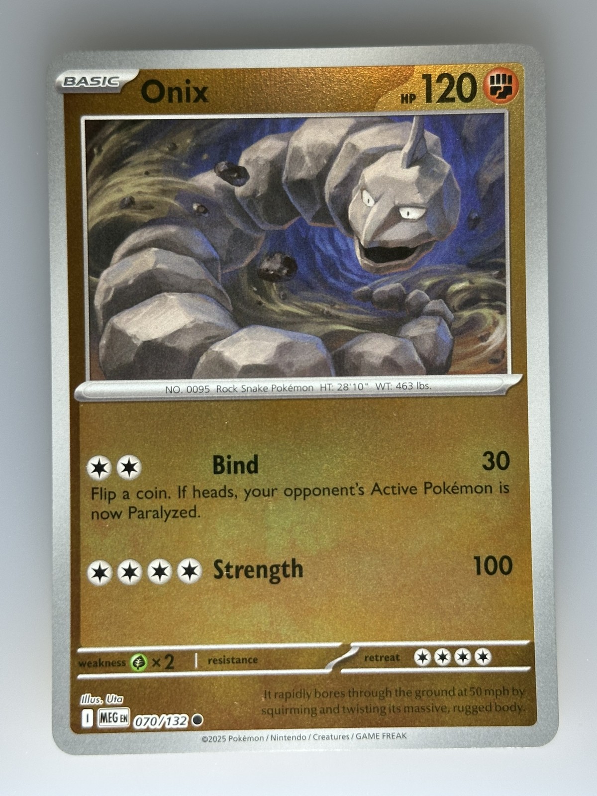 Pokemon | Onix - Reverse Holo | ME01: Mega Evolution (MEG) #070/132 NM TCG
