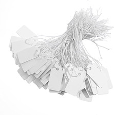 200 PCS Small Price Tags with String, White Gift Jewelry Tags with String, 1" X