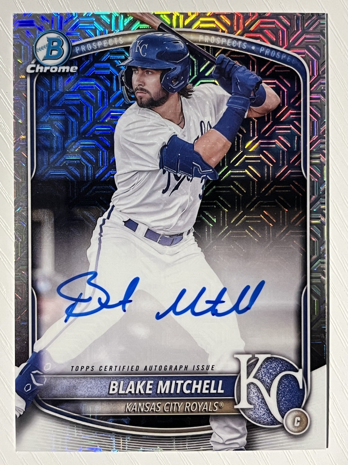 Blake Mitchell 2025 Bowman Chrome Prospects Mega Box Auto Mojo Refractor