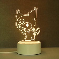 3D LED Anime Night Light Kawaii Cartoon Acrylic Lamp USB 3 Color Kids Room
