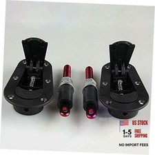 Black Racing Car Quick Release Bonnet Lock Hood Pins Latch No Key Locking Kit