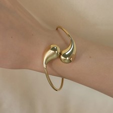 Gold Plated Stainless Steel Irregular Bracelet Bangle for Women