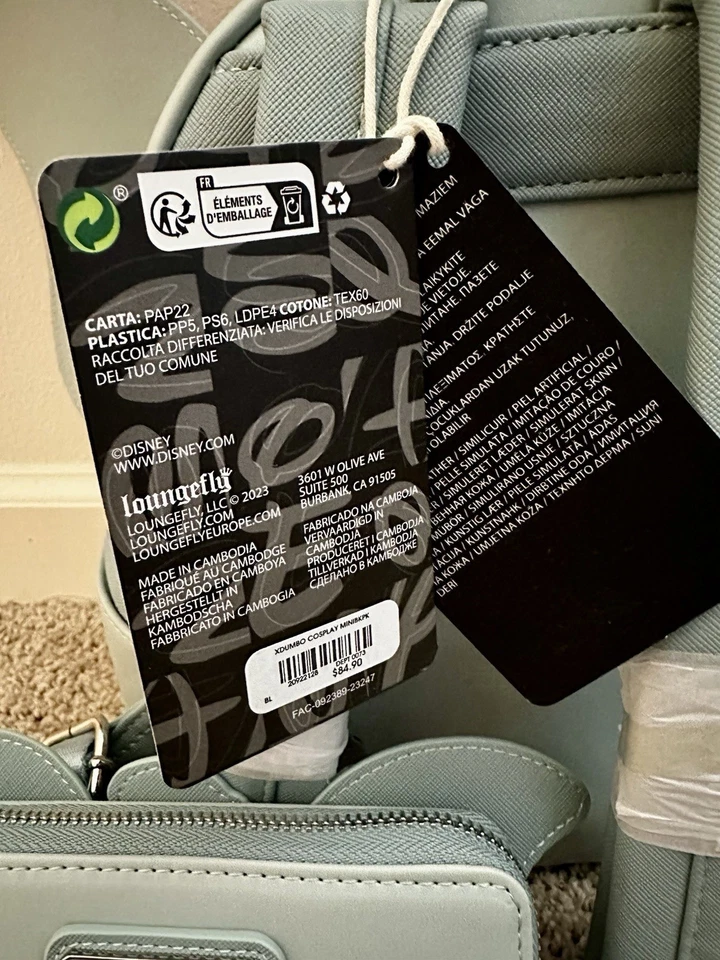 Mini mochila Loungefly Disney Dumbo con orejas figurativas y billetera a juego nueva con etiquetas Foto 4 de 4