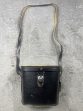 Vintage Leather Binocular Case 6 x7 Black With Red Lining Japan