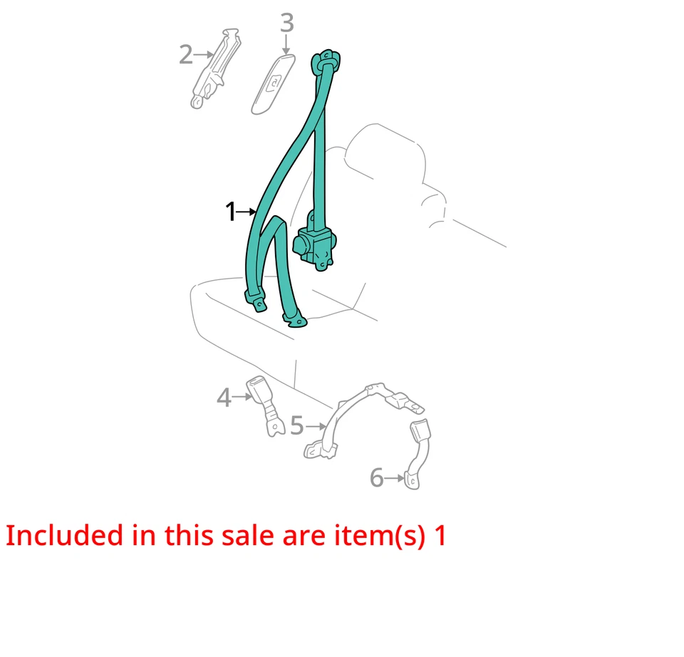 Seat Belt Front Bench 50/50 Passenger Retractor Fits 00-04 AVALON 2633915 Foto 3 de 4