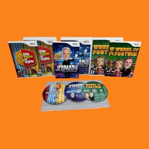 MT💿! The Price is Right Jeopardy Wheel Of Fortune Lot Complete CIB Nintendo Wii