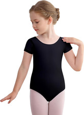 Dance Ballet Leotards Basic Short Sleeve for Girls Toddler Gymnastics Outfit Bod