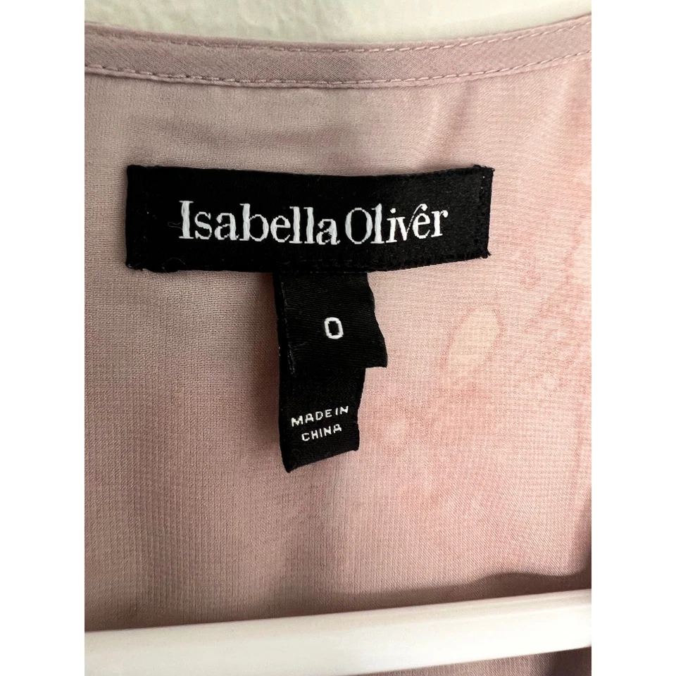 Isabella Oliver материнства шелк абстрактный печать высоты низкого Midi платье размер 0 V шеи - Изображение 4 из 4