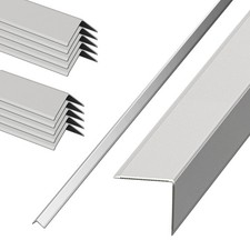 10 Pack Brushed Silver Aluminum Corner Guard, 0.4 x 0.4 x 48 Inch Wall Corner...