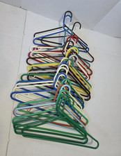 Plastic Hangers Lot of 32 Various Colors Standard Size 15 inches