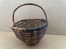 Vintage WICKER / RATTAN hand made Miniature Basket