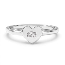 925 Sterling Silver Polished Heart Ring For Toddlers and Young Girls Sizes 2-5