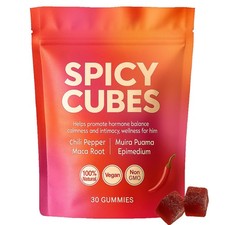 Spicy Peach Gummies with Chili Maca Root, Vegan 30 Count Energy Supplement