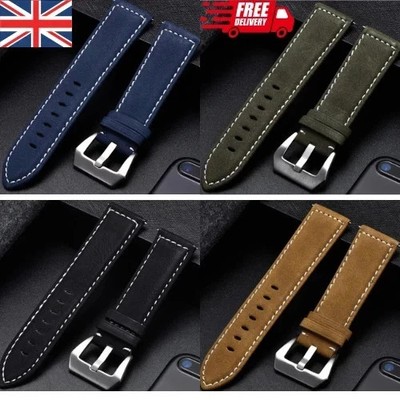 Quality Crazy Horse Cowhide Watch Strap Quick Release Genuine Leather Band 18-24