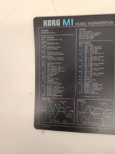 Vintage Korg M1 Music Workstation Quick Plastic Reference Card