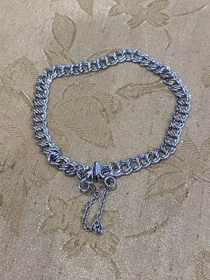 Vintage sterling silver 925 Designer Signed Elco double link charm bracelet