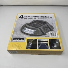 Manor House Solar LED Metal Waterproof Marker Lights Driveway Walkway Deck Fence