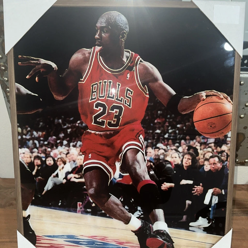 Michael Jordan Framed Wall Art Chicago Bulls Basketball Picture 21x17 - Image 4 of 4