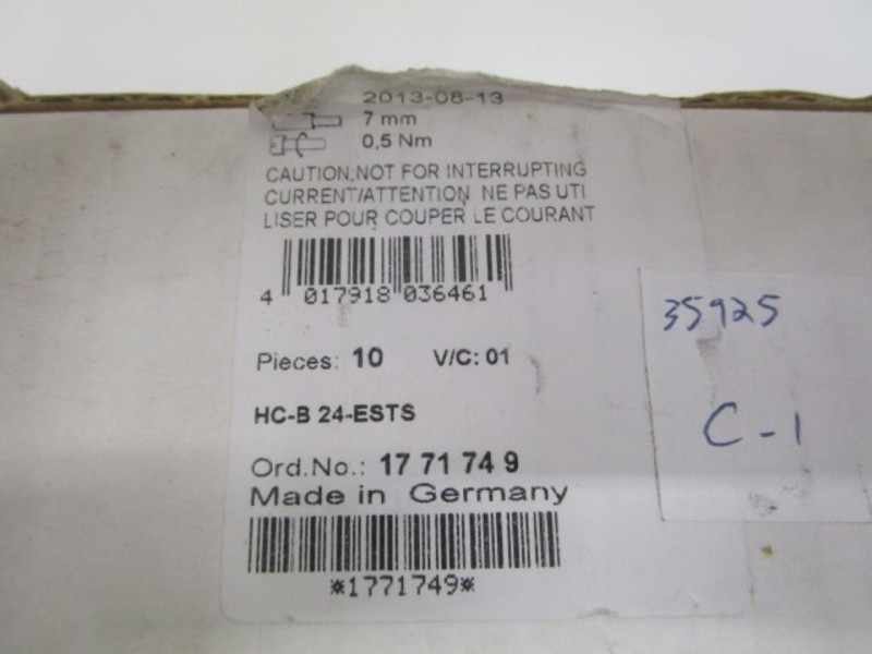LOT OF 10 PHOENIX CONTACT HC-B 24-ESTS INSERT CONNECTOR NSMP