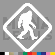 Sasquatch Crossing Vinyl Die Cut Decal Sticker - Bigfoot Cryptid Yeti Big Foot